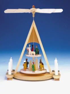 Knuth Neuber Weihnachtspyramiden*Weihnachtspyramide mit Geburt, bunt, 2 - stöckig von