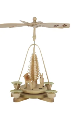 Richard Glässer GmbH Weihnachtspyramiden*Weihnachtspyramide mit geschnitzten Rehen, , 28 cm von Richard Glässer