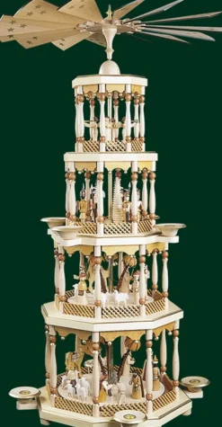 Richard Glässer GmbH Einzelstücke | Weihnachtspyramiden*Weihnachtspyramide mit Heiliger Familie, 4 – stöckig, 94 cm von Richard Glässer