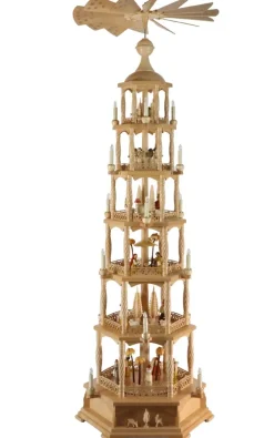 Richard Glässer GmbH Einzelstücke | Weihnachtspyramiden*Weihnachtspyramide mit Heiliger Geschichte, 6 - stöckig, elektrisch, 165 cm von Richard Glässer