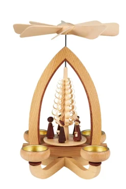 Heinz Lorenz Weihnachtspyramiden*Weihnachtspyramide mit Kurrende für Teelichte, 28 cm von