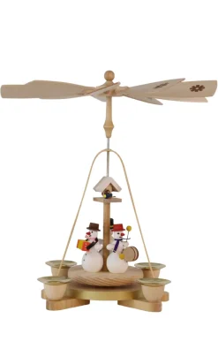 Richard Glässer GmbH Auslaufartikel | Weihnachtspyramiden*Weihnachtspyramide mit musizierenden Schneemännern, 28 cm von Richard Glässer