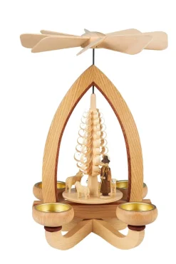 Heinz Lorenz Teelichtpyramiden | Weihnachtspyramiden*Weihnachtspyramide mit Schafen für Teelichter, 28 cm von