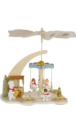 Zenker Bestseller | Weihnachtspyramiden*Weihnachtspyramide mit Schneemännern - Karussell, 28 cm von Ralf