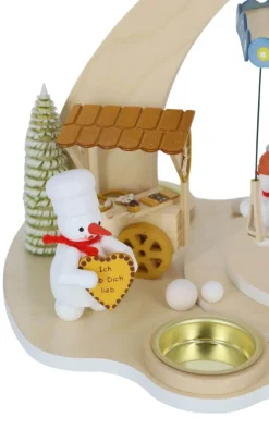 Zenker Bestseller | Weihnachtspyramiden*Weihnachtspyramide mit Schneemännern - Karussell, 28 cm von Ralf