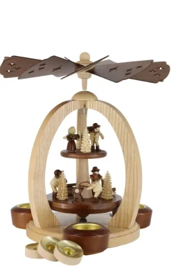 Legler Holz- und Drechslerwaren HODREWA Weihnachtspyramiden*Weihnachtspyramide mit Waldleuten, doppelstöckig von Legler