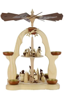Legler Holz- und Drechslerwaren HODREWA Weihnachtspyramiden*Weihnachtspyramide mit Winterkinder, 2-stöckig von Legler