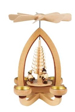 Heinz Lorenz Weihnachtspyramiden*Weihnachtspyramide mit Winterkinder für Teelichte, 28 cm von