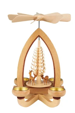 Heinz Lorenz Weihnachtspyramiden*Weihnachtspyramide Rehe für Teelichte, 28 cm von