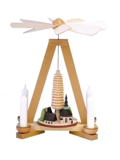 Knuth Neuber Weihnachtspyramiden*Weihnachtspyramide Seiffener Dorf, 23 cm von