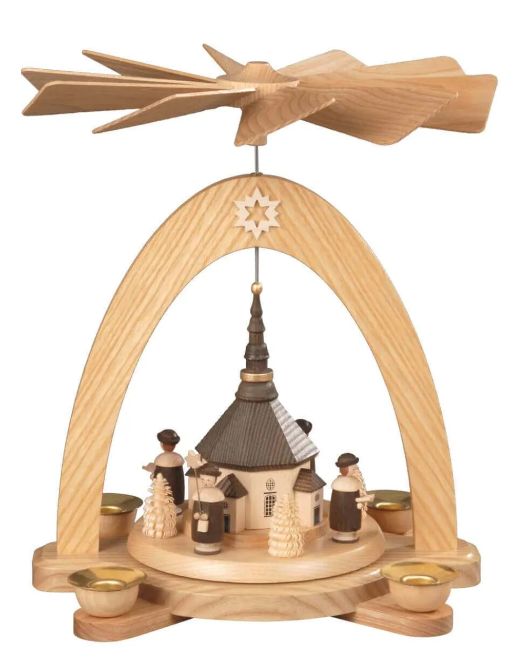 Albin Preißler Neuheiten | Weihnachtspyramiden*Weihnachtspyramide Seiffener Kirche mit Kurrende, , 28 cm von