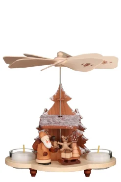 Christian Ulbricht Weihnachtspyramiden*Weihnachtspyramide Weihnachtsmann auf Striezelmarkt, 20 cm, von