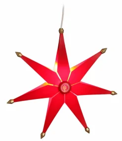 Volkskunstwerkstatt Eckert Fensterdeko Weihnachten*Weihnachtsstern einfach, beleuchtet, rot von Eckert