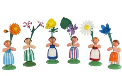 Legler Holz- und Drechslerwaren HODREWA Blumenmädchen*Wiesenblumenmädchen, 6 Stück, 12 cm von HODREWA Legler