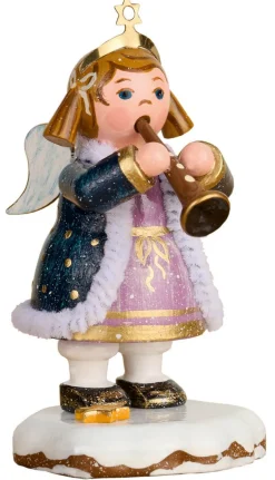 Kinder Hubrig Volkskunst Hubrig Winterkinder*Winterkind Himmelskind mit Klarinette von
