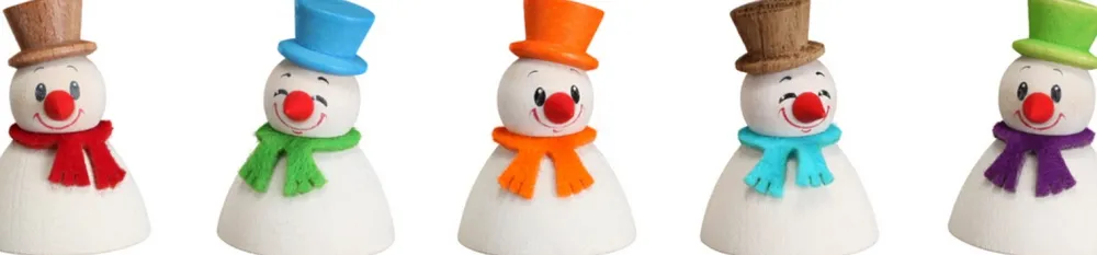 Seiffener Volkskunst eG Holzfiguren & Dekofiguren*Wippel-Schneemann-Klassik, 5er Set von